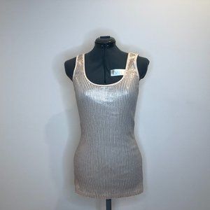 M Express light pink sequins tank top NWT